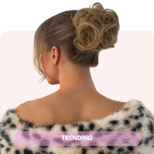 Messy bun hair etension on use trending product