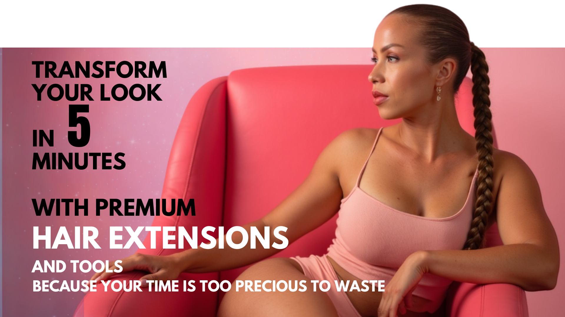 Transform your look in 5 minutes with premium hair extensions and tools from Five Minutes Beauty – because your time is too precious to waste Long braid extension